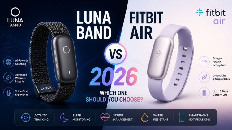 Luna Band vs Fitbit Air 2026 – Screenless Fitness Tracker Comparison