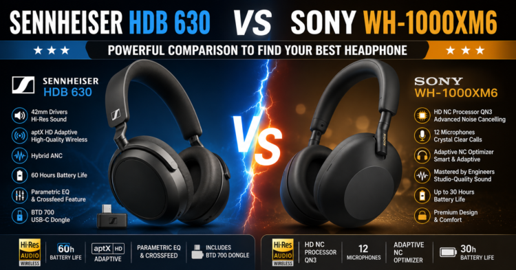 Sennheiser HDB 630 vs Sony WH-1000XM6 – Best Wireless Headphones Comparison 2026