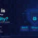 What is Cybersecurity in 2026 — infographic showing a glowing blue digital shield with lock icon, cybercrime statistics including $10.5 trillion global cost, attack every 39 seconds, and $4.44 million average breach cost